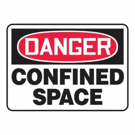 Accuform MCSP002VA Safety Sign, DANGER CONFINED SPACE, 10 X 14, Aluminum MCSP002VA